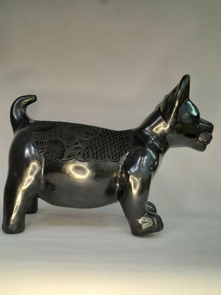 PERRO XOLOITZCUINTLE BARRO NEGRO GRABADO