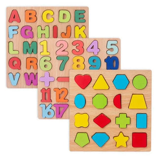 Juguetes de madera Montessori para bebé, puzles de aprendizaje temprano, juegos educativos para niños, 1, 2 y 3 años