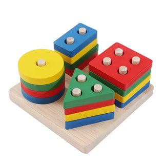 Juguetes de madera Montessori para bebé, puzles de aprendizaje temprano, juegos educativos para niños, 1, 2 y 3 años